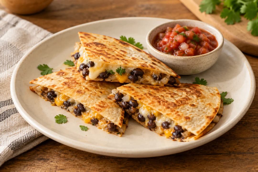 Black bean and cheese quesadillas