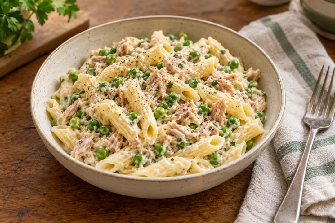 Creamy tuna and pea pasta